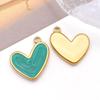 1 Acero Inoxidable Electrochapado al Vacío Dorado Bañado en Oro Corazón Colorido con Goteo de Aceite Colgante Accesorio de Joyería para Pulsera Collar DIY