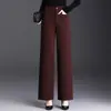 Calça Feminina Nova Tendência 2026: Calça Reta Popular Estilo Coreano para Outono, Calça Longa de Cintura Alta, Calça Wide-Leg para o Trabalho