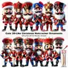 Conjunto de 12 Peças de Quebra-Nozes Fofo de Noz Pendurado Decorações de Feriado de Madeira Pingentes de Árvore de Natal Enfeites de Presente Enfeites Pendurados