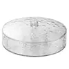 Caja de Almacenamiento para Conservar Snacks con Diseño de Ondas de Agua de Lujo Ligero para Uso Diario en el Hogar Transparente Multicapa Caja para Frutas Secas y Nueces con Tapa