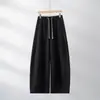Pantalones de Chándal Azules de Pierna Ancha con Hoja Curva para Mujer Otoño Invierno Nuevos Pantalones para Personas Bajas Adelgazantes Sueltos Rectos Casuales Pantalones Deportivos