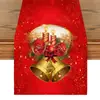 Corredor de Mesa de Natal Novo Transfronteiriço Linho Criativo Estampado Boneco de Neve e Papai Noel Jogo Americano Atmosfera Decorações de Mesa de Natal