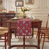 Caminho de Mesa Borla Floral Retrô Americano Novo Transfronteiriço Jacquard Toalha Capa para Mesa de Centro/TV Corredor de Cama