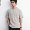 Marca de moda Casual Suelto Verano para Hombre Tejidos Tops Nueva Versátil Camiseta para Hombre Moda