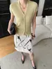 Sinnan Old Money Simples Luxo Estilo Francês para o Trabalho Gola V Emagrecedor Manga Curta Cardigan de Tricô Sn8878