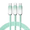 Cable de datos de carga súper rápida de 65w con degradado de cristal de hielo pd27w para Android Huawei tipoc Cable de carga Apple