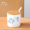 Pote de Tempero de Cerâmica Japonês Simples Caixa Garrafa Pote de Tempero Caixa Garrafa Pote de Sal Pote de Óleo Pote de Pimenta Pote de Vinagre Pote de Tempero