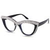 Europa y Estados Unidos nueva personalidad marco de ojo de gato de diamante gafas de sol tendencia de moda pose genial gafas de sol de moda 17066
