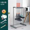Estante móvil de acero inoxidable para trapeador de piso, estante de almacenamiento para escurrir trapeadores, ganchos de limpieza para baño, estante para escobas