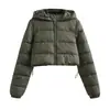 Outono e Inverno 2024 Europeu e Americano Aliexpress Transfronteiriço Jaqueta Curta com Capuz de Algodão Roupas de Exterior Acolchoada à Mão com Algodão Jaqueta de Roupa de Exterior de Inverno Feminina Roupa de Exterior de Algodão