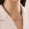 [Ice Moe] Moda Geometria Quadrado Zircônio Pingente Temperamento Aço Inoxidável Colar INS Colar Simples N097