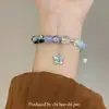 Diseño Original Pulsera de Mariposa Super Hada Femenina Ins Diseño de Nicho Simple Estrella Luna Doble Palomitas Pulsera de Estudiante