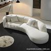 Sala de estar moderna minimalista sofá curvo sofá de tela de lana de cordero italiana sofá con forma especial de patas cortas de celebridad de Internet