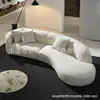 Sala de Estar Minimalista Moderna Sofá Curvo Sofá de Tela de Terciopelo de Cordero Italiano Sofá de Forma Especial con Patas Bajas de Diseñador Celebridad de Internet