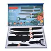 Estoque de Fábrica Padrão Diamante Estrela Aço Inoxidável Conjunto de Seis Peças Caixa de Presente Faca de Cozinha Doméstica Conjunto de Facas de Cozinha Atacado