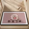 Alfombra de bucle de seda simple estilo caricatura para decoración de entrada y puerta, alfombra casera fácil de limpiar para sala de estar y dormitorio