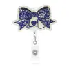 Clip de insignia retráctil de lazo acrílico con purpurina, estilo médico, estilo femenino, decoración creativa DIY, personalizable