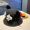 Sombrero de Pescador para Mujer Nuevo Dibujos Animados de Mickey Lindo Sombrero de Estudiante Estilo Coreano Ins Orejas Adorable Versátil Sombrero de Pescador de Celebridad de Internet