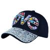 Sombrero Nuevo para Mujer Gorra de Béisbol de Estilo Coreano Trendy con Incrustaciones de Diamantes Letra LOVE Punto Gorra de Diamantes para Exteriores Parasol y Gorra Protectora del Sol Mujeres