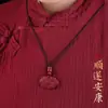 Pingente Cadeado da Paz Ruyi de Mineral Cru Cinnabar Colar de Areia Dourada Roxa de Alto Teor para Homens e Mulheres em Seu Ano Zodiacal Presente Venda por Atacado