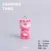 Oso de Fresa con Aplique de Terciopelo, Accesorio DIY, Colgante de Muñeca Linda, Adorno de Escritorio, Artículo Decorativo