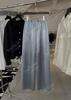 Destaque: Pantalona Elegante de Cintura Elástica Ampla, Caimento Solto, Perna Reta, Tecido Acetato Cetim Amassado, Elástico, para Primavera Cedo 26