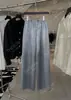Calça Yuran 26 Estilo Novo de Primavera Cedo em Acetato com Textura de Cetim, Corte Amplo, Perna Larga, Leve e com Efeito de Caimento, Cintura Apertada