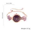 Flores en Flor~Estilo Dulce Brazalete de Reloj Flor de Diamante Brillante, Diseño Único, Accesorio de Mano Femenino Suave y Versátil