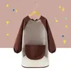 Delantal Infantil de Manga Larga de TPU Sin Lavado, Reversible, Dibujos Animados de Animales de Guardería, Delantal Bata Impermeable y a Prueba de Suciedad para Niños y Niñas
