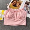 Camisola Sexy Estilo Lujuria Pura Tailandesa con Almohadillas para el Busto para Mujer para Usar con un Elegante Top Ajustado Sin Espalda y Sin Mangas