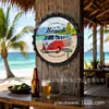 Letrero de Lata Decorativo con Tapa de Botella de Cerveza de Autobús de Playa para Bares, B&Bs, Cafés, Colgante de Pared 35/40cm