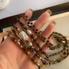 Collar de Piedra Ojo de Tigre con Cuentas Estilo Retro Maillard Otoño e Invierno Cadena para Clavícula Collar Elegante de Moda Joyería para Mujeres Alta Gama