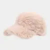 Gorra de béisbol de felpa tipo oso para otoño e invierno para mujer, estilo coreano, adelgazante, gorra de pico de lana de cordero, engrosada para abrigar, sombrero para uso en exteriores