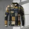 Nuevo Polo Casual de Lujo para Hombre Otoño/Invierno 2026 Cuello Camisero Estilo Old Money Manga Larga Top Estampado Digital para Hombre