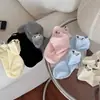 Calcetines blancos para cachorros, calcetines cortos para primavera y verano, estilo fino, estilo coreano de moda, lindos calcetines cortos de dibujos animados que no se resbalan en verano