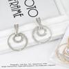 Pendientes de Aro Grandes Europeos y Americanos para Mujer, Lujo Accesible, Pines de Plata de Alta Gama, Pendientes Geométricos Exagerados Personalizados, Pendientes de Moda