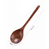 Cuchara de Arroz Seco de Madera Mango Largo Cuchara de Madera Celebridad de Internet Estilo Japonés Cuchara de Ramen de Madera Cabeza Grande Cuchara de Bibimbap Cuchara para Sopa