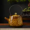 Tetera de Cerámica Pintada a Mano Horneada Tetera para Preparar Té Juego de Té Kung Fu Olla con Asa de Gran Capacidad Olla Individual Juego Completo Infusor de Té