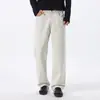 Calça casual longa masculina marrom de perna reta, corte solto, estilo americano, versátil, nova coleção outono 2026