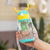 Vaso de agua de dibujos animados para niños de verano súper lindo de panda para bebidas dobles, alto valor de color, gran capacidad, vaso de plástico para sorber con forma de oso