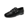 Zapatos planos de piel, zapatos de otoño estilo coreano, zapatos Mary Jane retro, punta cuadrada, estilo preppy, zapatos de hebilla para mujer, nueva colección 2026