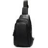 Bolsa de Ombro Masculina de Couro para Rua Camada Superior Couro Bovino Bolsa Transversal Bolsa de Peito de Couro Genuíno Bolsa Satchel Esportiva Casual Estilo Coreano Masculino