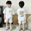 Camiseta Manga Curta Infantil Algodão Puro Roupa de Verão 2026 Nova Camiseta de Bebê Verão Desenho Animado Crianças Estampa de Desenho Animado Estilo Coreano Top