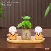 Miniatura de monje estilo Zen, Huaiyuan, un adorno de escritorio para salas de estar, salas de té y entradas de estilo chino o vitrinas de vino