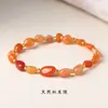 Design Original de Pulseira de Pedra Natural Irregular com Contas Assimétricas para Mulheres, Cristal de Cabelo Colorido de Nicho de Verão e Pedras Trituradas Irregulares