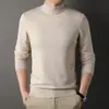 Suéter de Cuello Alto Medio para Hombre 2026 Otoño/Invierno de Punto de Manga Larga Pulóver Holgado de Cuello Medio Suéter Engrosado