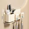 Estante para Cepillos de Dientes sin Taladro Montado en Pared Estante para Cepillo de Dientes Eléctrico Pasta de Dientes Baño Porta Vasos para Enjuague Bucal