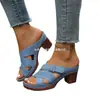 Sapatos femininos transfronteiriços europeus e americanos confortáveis de comércio exterior com fivela, sola macia, verão, tamanho grande, versátil, salto grosso, atacado tamanho grande