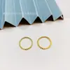 Brinco de Argola Dourado Banho de Ouro Tamanho Grande Pequeno Coreia do Sul Ins Simples Atmosférico Argola Torcida Brincos Atacado