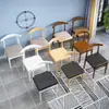 Cadeira de Jantar de Madeira Maciça para Uso Doméstico, Cadeira de Jantar Simples com Encosto, Cadeira de Mesa de Escritório para Conferência Moderna, Cadeira de Lazer Nórdica Horn